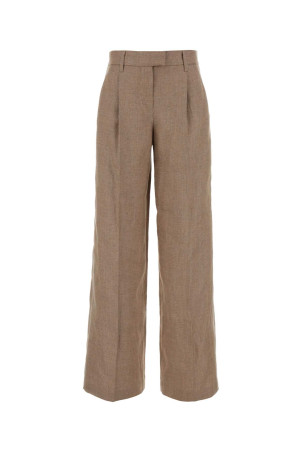 Cappuccino linen blend wide-leg pant BRUNELLO CUCINELLI (MH526P8884)