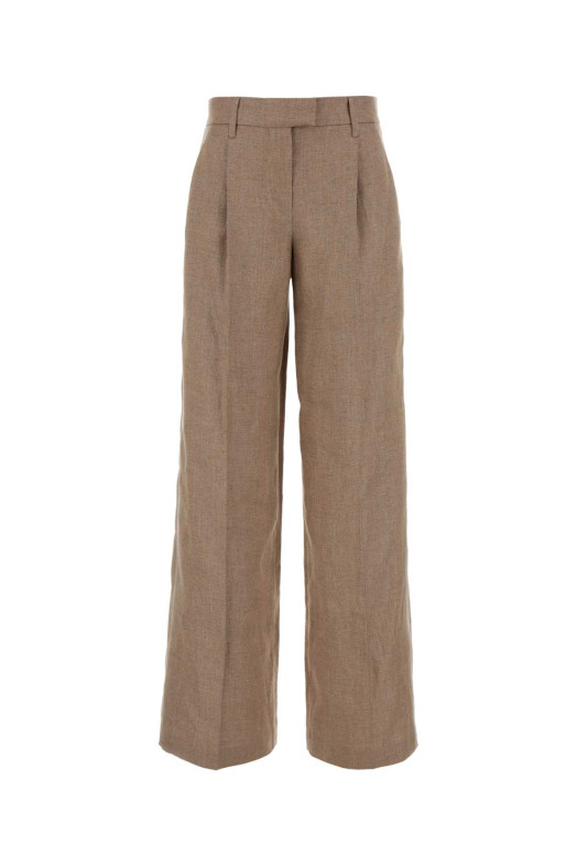 Cappuccino linen blend wide-leg pant BRUNELLO CUCINELLI (MH526P8884)