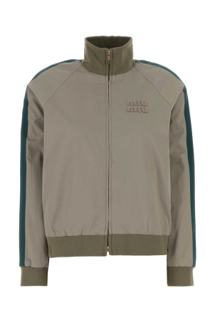 Dove grey cotton jacket MIU MIU (ML1466SOOO19CT)