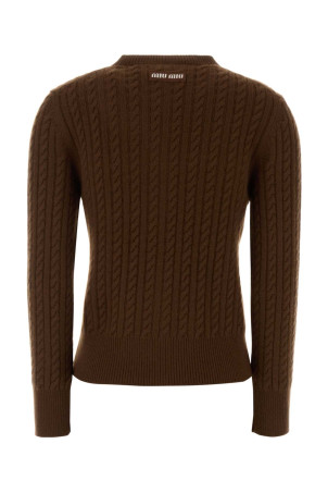 Brown cashmere cardigan MIU MIU (MMF01QSOOO17JE)