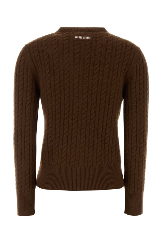 Brown cashmere cardigan MIU MIU (MMF01QSOOO17JE)