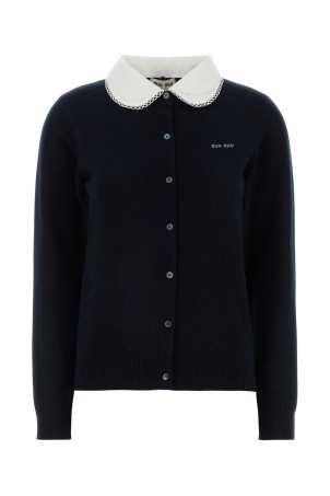 Midnight blue cashmere cardigan Blue MIU MIU (MMF01SSOOO17JF)