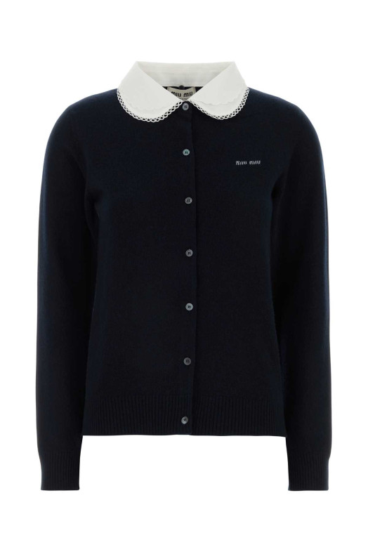 Midnight blue cashmere cardigan Blue MIU MIU (MMF01SSOOO17JF)