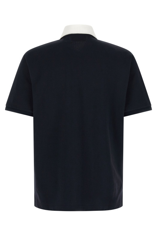 Contrast collar polo shirt Blue