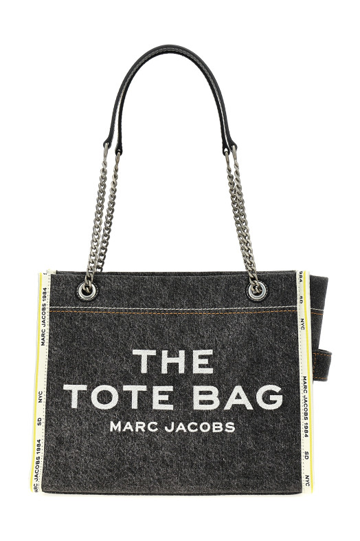 'The Denim Chain Medium Tote' shoulder bag Gray