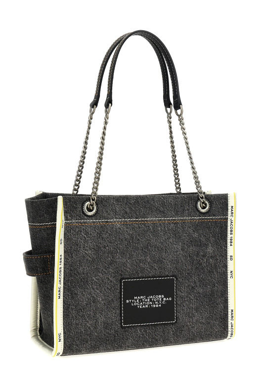 'The Denim Chain Medium Tote' shoulder bag Gray