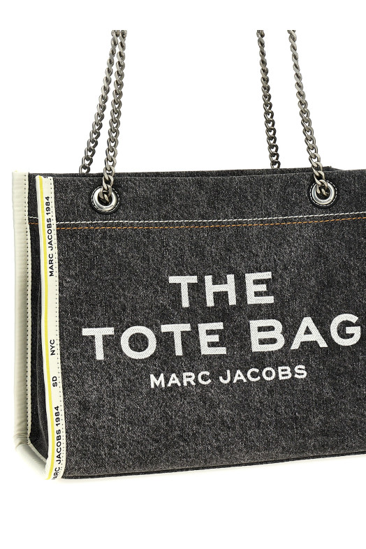 'The Denim Chain Medium Tote' shoulder bag Gray