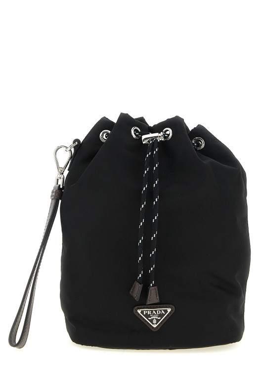 Re-Nylon bucket bag Black