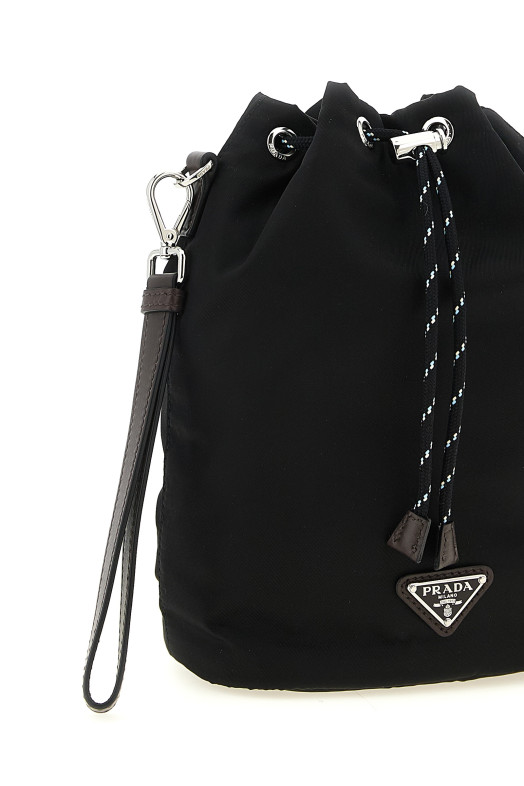 Re-Nylon bucket bag Black