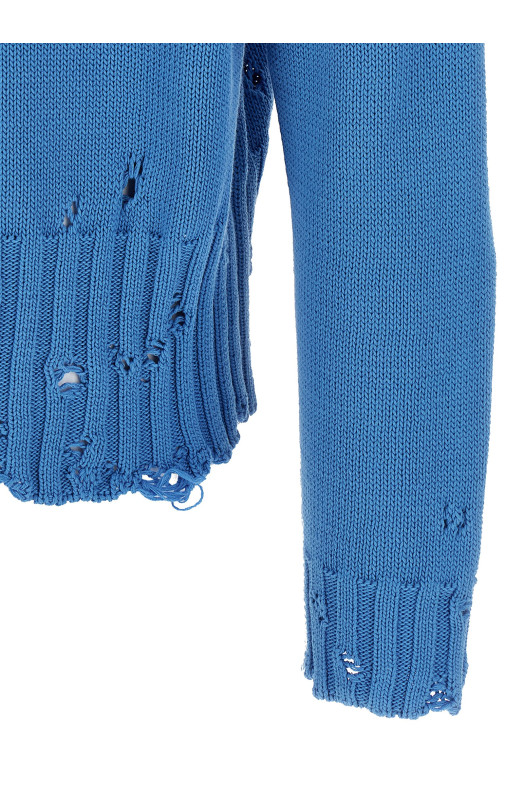 Logo embroidery sweater Blue