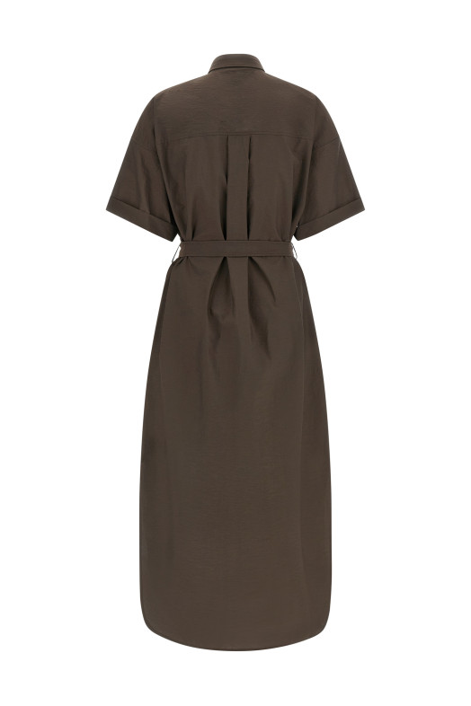 'Dazzling Seabed Embroidery' dress Brown