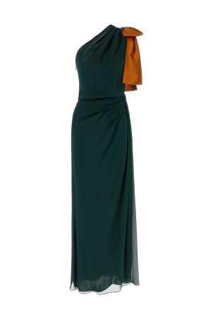 One-shoulder dress Green