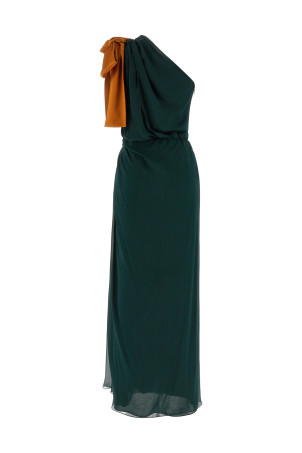 One-shoulder dress Green