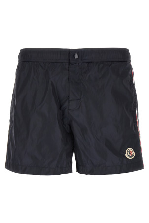 Tricolor ribbon swimsuit Blue