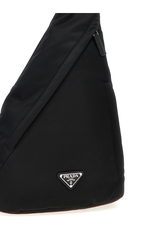 Re-nylon one-shoulder backpack Black