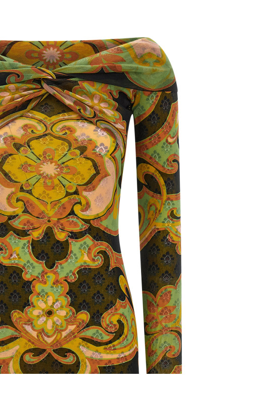 Asymmetric double layer dress Multicolor