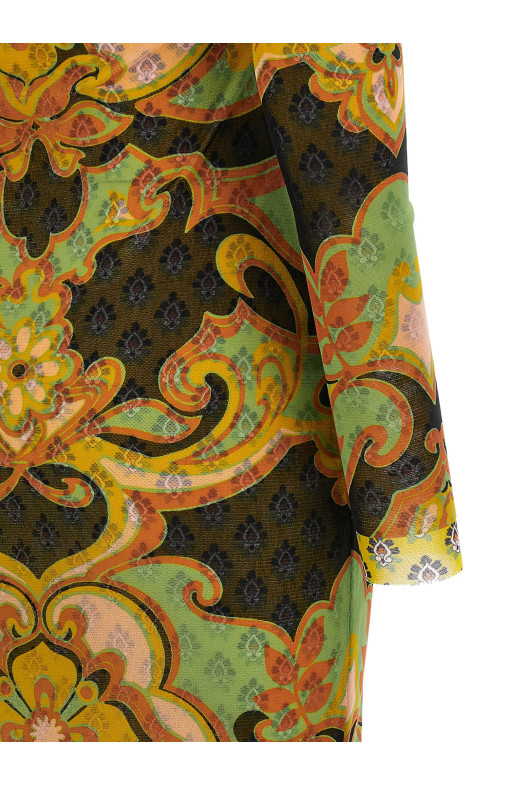 Asymmetric double layer dress Multicolor