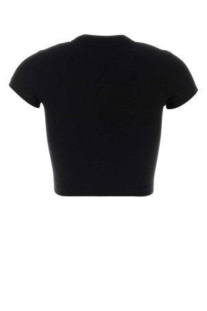 Black cotton blend t-shirt Black GUCCI (865017XJHT1)