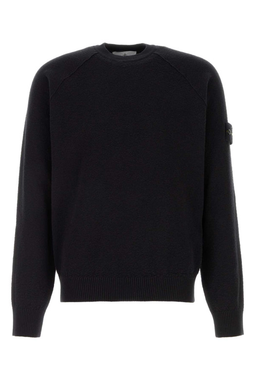 Midnight blue cotton sweater Black STONE ISLAND (L1S155100020S01B9)