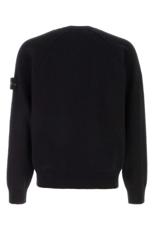 Midnight blue cotton sweater Black STONE ISLAND (L1S155100020S01B9)