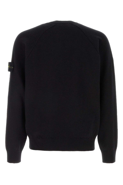 Midnight blue cotton sweater Black STONE ISLAND (L1S155100020S01B9)