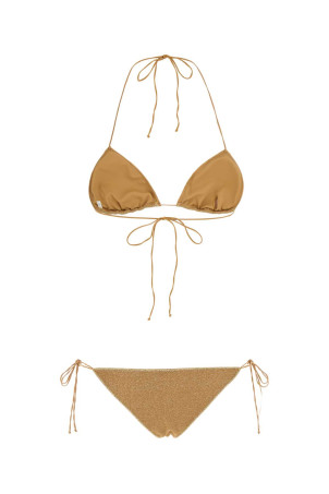 Gold nylon blend Lumiere bikini Brown OSEREE (LTS601)