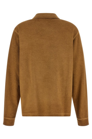 Logo embroidery polo shirt Beige