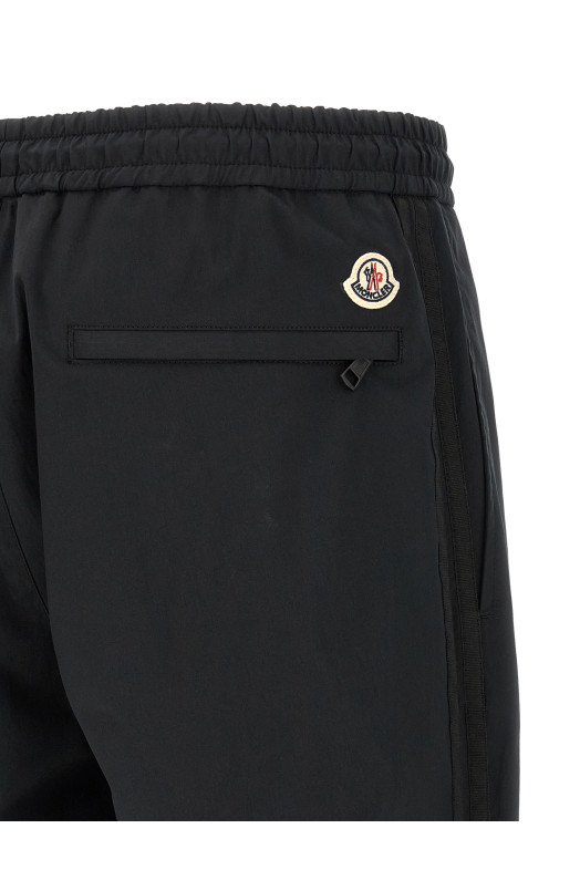 Grosgrain tape joggers Black