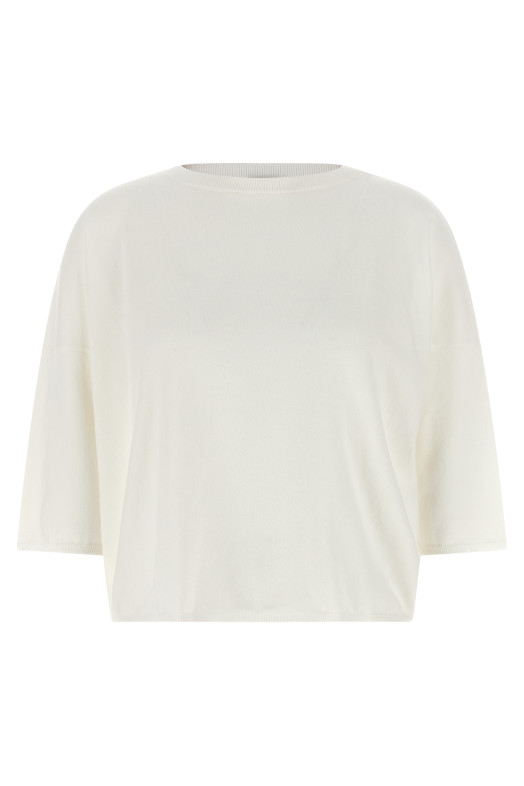 Cashmere cotton sweater White