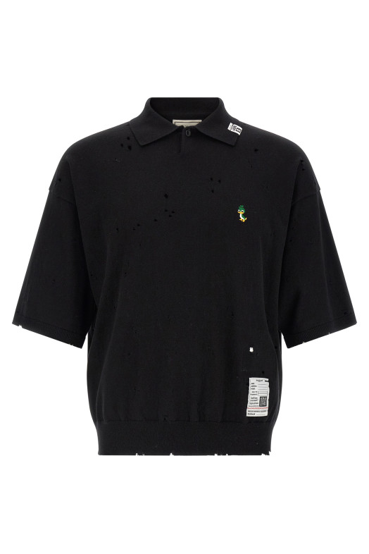 Embroidery polo shirt Black