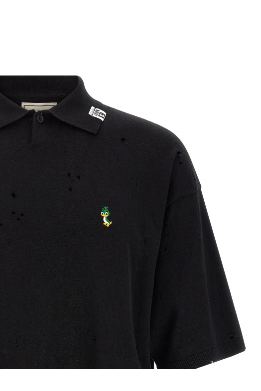 Embroidery polo shirt Black