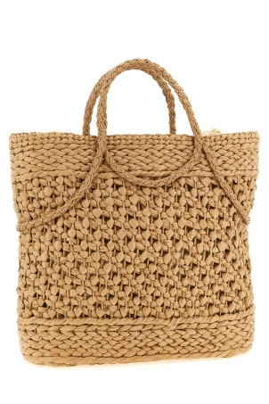 Straw shopping bag Beige