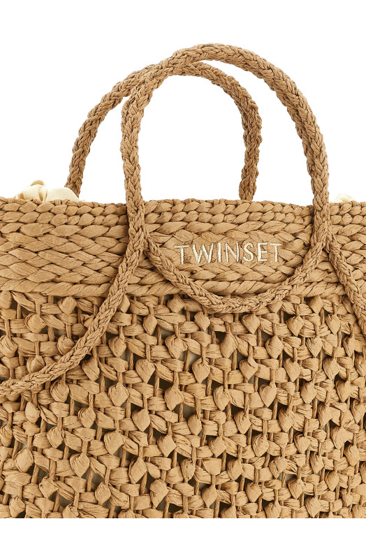 Straw shopping bag Beige