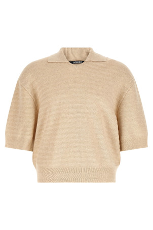 'Le Polo Maille Chevron' polo shirt Beige