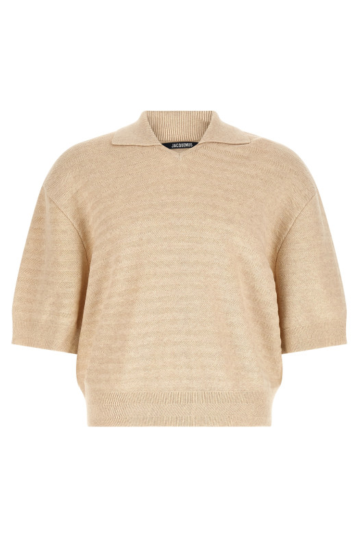 'Le Polo Maille Chevron' polo shirt Beige