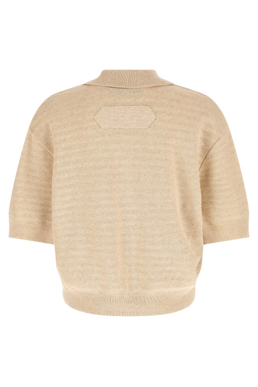 'Le Polo Maille Chevron' polo shirt Beige