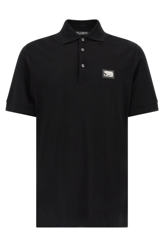 Logo plate polo shirt Black