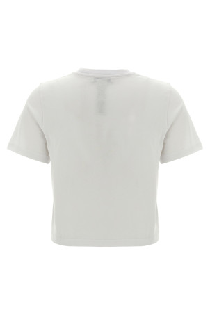 'Anchor embroidery pannelled cropped' T-shirt  White