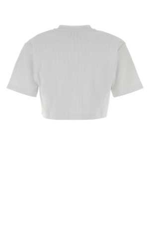 White stretch cotton t-shirt OFF WHITE (2AA081C99JER004)