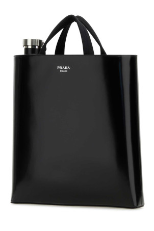 Black leather shopping bag Black PRADA (2VG113ZO6)