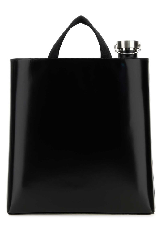 Black leather shopping bag Black PRADA (2VG113ZO6)