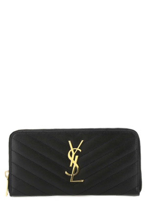 Black leather wallet Black SAINT LAURENT (358094BOW01)