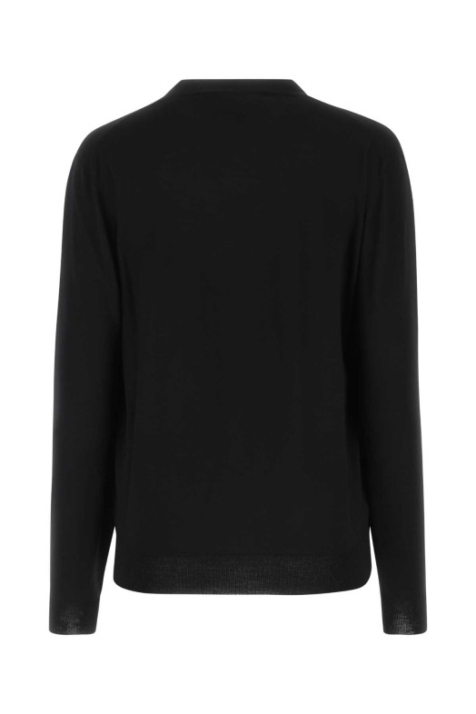 Black stretch wool blend cardigan GUCCI (731059XKCZ3)