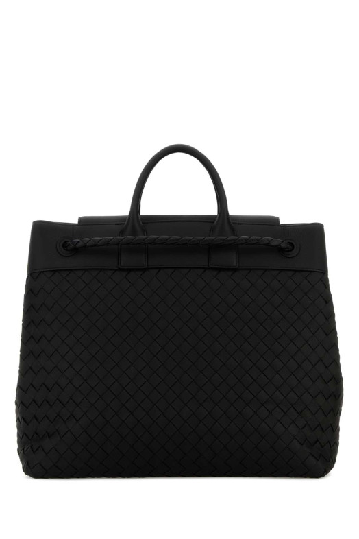 Black leather Andiamo Voyager travel bag BOTTEGA VENETA (827066V5WN5)