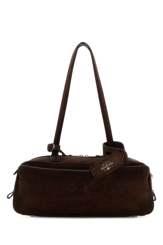 Dark brown suede small Carrie shoulder bag BALENCIAGA (8329202AB9G)