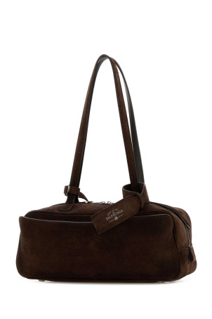 Dark brown suede small Carrie shoulder bag BALENCIAGA (8329202AB9G)