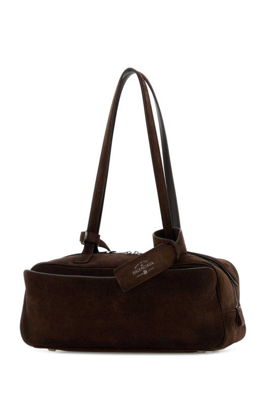 Dark brown suede small Carrie shoulder bag BALENCIAGA (8329202AB9G)