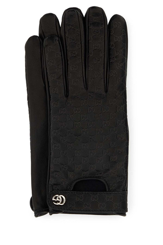 Black leather gloves GUCCI (8355803SAJL)