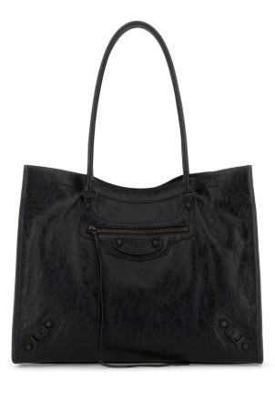 Black leather medium Le City shopping bag Black BALENCIAGA (8518182ABEK)