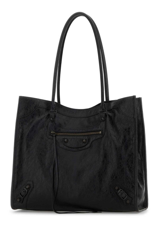 Black leather medium Le City shopping bag Black BALENCIAGA (8518182ABEK)